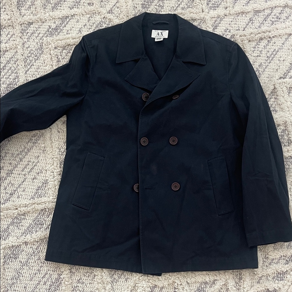 Armani Exchange Men's Navy Peacoat